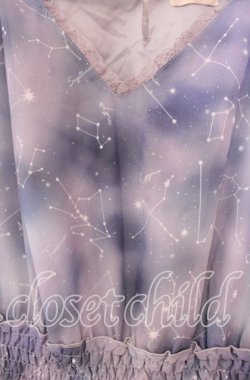 画像2: axes femme POETIQUE / 夏の星座シフォンワンピース M ラベンダー O-25-11-22-065-AX-OP-OW-OS