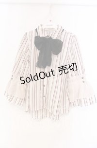 axes femme POETIQUE / 袖プリーツフリル使いブラウス M キナリ O-25-11-22-066-AX-BL-OW-OS