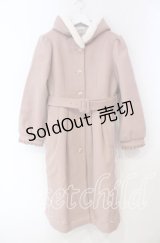 axes femme / 額縁風刺繍フード付きコート M ピンク O-25-11-22-067-AX-CO-OW-C048