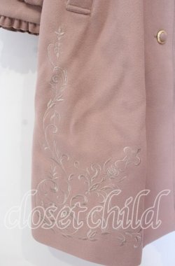 画像2: axes femme / 額縁風刺繍フード付きコート M ピンク O-25-11-22-067-AX-CO-OW-OS