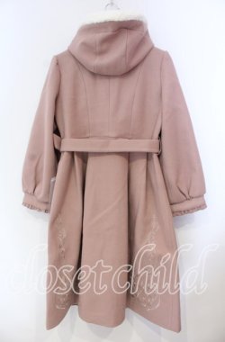 画像3: axes femme / 額縁風刺繍フード付きコート M ピンク O-25-11-22-067-AX-CO-OW-OS