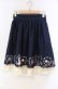 画像1: axes femme / クラシックローズ刺繍スカート M ネイビー O-25-11-22-070-AX-SK-OW-OS (1)