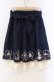 画像3: axes femme / クラシックローズ刺繍スカート M ネイビー O-25-11-22-070-AX-SK-OW-OS (3)