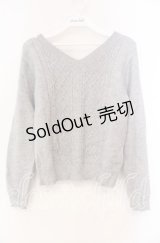 axes femme / パール配色ニット  グレー O-25-11-22-071-AX-TO-IG-OS