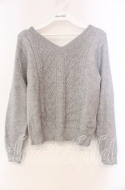 画像1: axes femme / パール配色ニット  グレー O-25-11-22-071-AX-TO-IG-OS