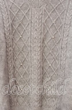 画像2: axes femme / パール配色ニット  グレー O-25-11-22-071-AX-TO-IG-OS