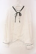 Eri Aino's Collection / シャーロットの水曜日ブラウス 4Ｌ シロ×クロ O-25-11-22-073-LO-BL-IG-OS