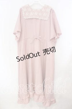 画像1: m petit by misako / レースセーラーワンピース 4Ｌ ピンク O-25-11-22-074-LO-OP-IG-ZT161
