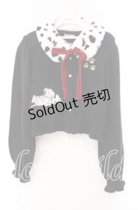 axes femme kawaii / 101匹わんちゃんカーデ  クロ O-25-11-22-078-AX-TO-IG-OS