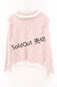 axes femme kawaii / ハートドットニットプル  ピンク O-25-11-22-079-AX-TO-IG-OS