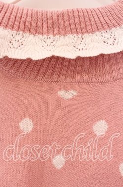 画像2: axes femme kawaii / ハートドットニットプル  ピンク O-25-11-22-079-AX-TO-IG-OS