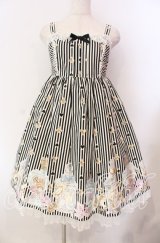 Angelic Pretty / 涙のグラスボトルジャンパースカート SET ジャンパースカート単品  クロ×シロ O-25-11-22-017-AP-OP-IG-OS