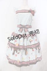 Innocent World / チョコレートファウンテンジャンパースカート  サックス O-25-11-22-020-IW-OP-IG-OS