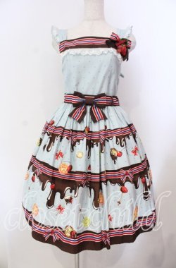 画像1: Innocent World / チョコレートファウンテンジャンパースカート  サックス O-25-11-22-020-IW-OP-IG-OS