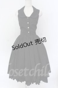ATELIER PIERROT / ストライプベストワンピース  ブラック O-25-11-24-001-EL-OP-YM-OS