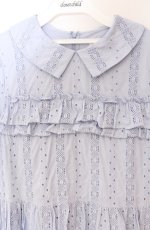 画像2: Jane Marple / Vintage stripe lace frill-trim dress ドレス Ｍ サックス O-25-11-24-027-JM-OP-IG-ZT095 (2)