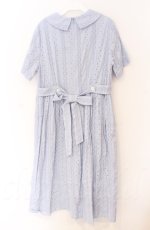 画像3: Jane Marple / Vintage stripe lace frill-trim dress ドレス Ｍ サックス O-25-11-24-027-JM-OP-IG-ZT095 (3)