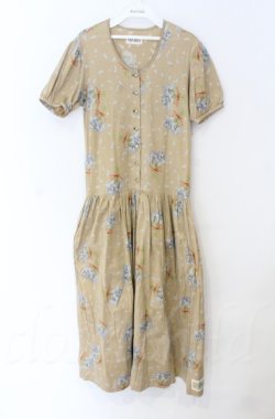 画像1: PINK HOUSE / ブーケ柄カットワンピース  ベージュ O-25-11-24-029-LO-OP-IG-OS
