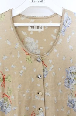 画像2: PINK HOUSE / ブーケ柄カットワンピース  ベージュ O-25-11-24-029-LO-OP-IG-OS