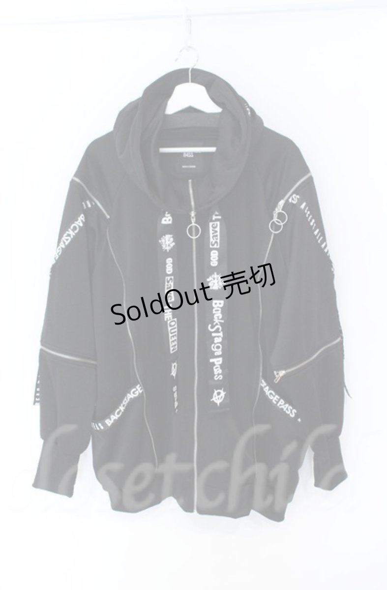 画像1: 【SALE】BACKSTAGE PASS / PARACHUTE-PARKAビッグシルエットジップアップパーカー F ブラック O-25-11-24-031-PU-TO-YM-ZT514 (1)