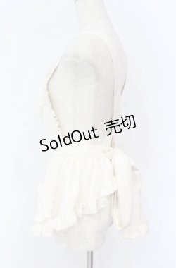 画像4: metamorphose / フリルリボンエプロン  アイボリー O-25-11-24-003-ME-PA-IG-OS