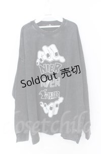 NieR Clothing / HAND LOGO バイオウッシュプルオーバー F グレー O-25-11-24-034-PU-TO-YM-OS