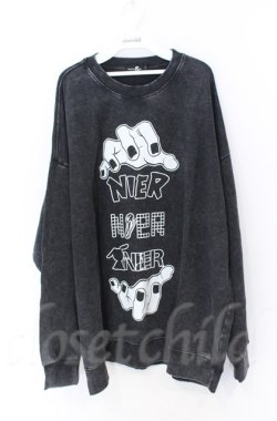 画像1: NieR Clothing / HAND LOGO バイオウッシュプルオーバー F グレー O-25-11-24-034-PU-TO-YM-OS