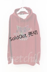 NieR Clothing / プリントプルパーカー  ボルドー O-25-11-24-038-PU-TO-YM-OS