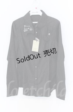 画像1: ALGONQUINS / キャットカラーブラウス F ブラック O-25-11-24-040-AL-BL-YM-OS