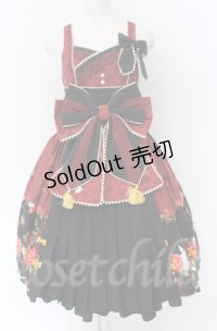 metamorphose / 風花のゆきうさぎプリーツジャンパースカート  えんじ×クロ O-25-11-24-004-ME-OP-IG-OS