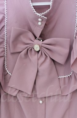 画像2: Ank Rouge / カメオ付きリボンブローチ長袖ブラウス M ピンク O-25-11-24-041-CA-BL-YM-OS