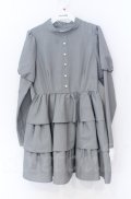 Jamie エーエヌケー / リボンレースティアードワンピース M グレー O-25-11-24-042-LO-OP-YM-OS