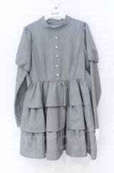 Jamie エーエヌケー / リボンレースティアードワンピース M グレー O-25-11-24-042-LO-OP-YM-OS