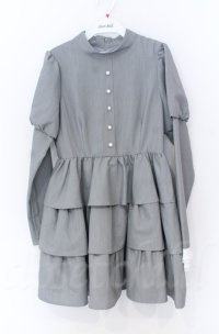 Jamie エーエヌケー / リボンレースティアードワンピース M グレー O-25-11-24-042-LO-OP-YM-OS
