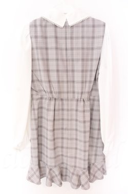 画像3: Ank Rouge / チェックリボンワンピース M グレーｘホワイト O-25-11-24-043-CA-OP-YM-OS