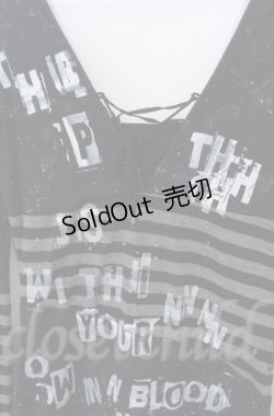 画像2: h.ANARCHY / 666pt柄切り替えカットソー  ブラック O-25-11-24-044-HN-TO-OW-OS