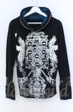 画像1: Sixh / 箔ptフード付きカットソー  ブラック O-25-11-24-045-HN-TO-OW-OS