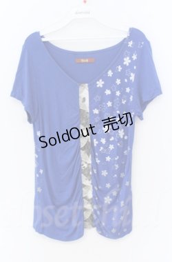 画像1: gouk / 桜ptTシャツ  ブルー O-25-11-24-047-GO-TO-OW-ZT090