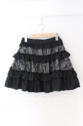 ALGONQUINS / レースレイヤードストライプスカート F ブラック O-25-11-24-048-AL-SK-YM-OS