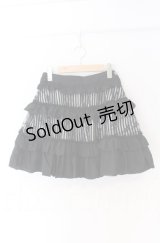 ALGONQUINS / レースレイヤードストライプスカート F ブラック O-25-11-24-048-AL-SK-YM-OS