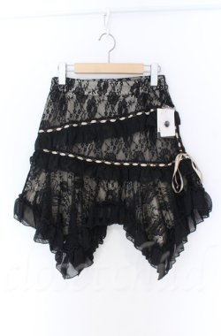 画像1: ALGONQUINS / イレヘムレースジャガードスカート  ブラックｘシャンパン O-25-11-24-050-AL-SK-YM-OS