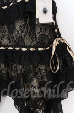 画像2: ALGONQUINS / イレヘムレースジャガードスカート  ブラックｘシャンパン O-25-11-24-050-AL-SK-YM-OS