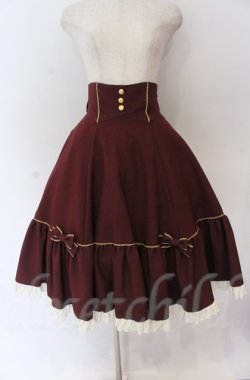 画像1: metamorphose / マデリーンハイウエストスカート  ワイン O-25-11-24-052-ME-SK-IG-OS