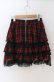 画像2: Jamie エーエヌケー / チェックティアードスカート M アカ O-25-11-24-053-LO-TO-OW-OS (2)