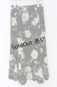 INGEBORG / 花柄ロングスカート L クロ O-25-11-24-055-LO-SK-OW-OS