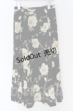 画像1: INGEBORG / 花柄ロングスカート L クロ O-25-11-24-055-LO-SK-OW-OS