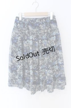 画像1: INGEBORG / 花柄シフォンスカート 11号 ブルー O-25-11-24-057-LO-SK-OW-ZT359