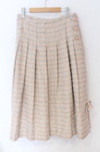 PINK HOUSE / ファンシーツイードスカート M ピンク O-25-11-24-058-LO-OP-OW-OS