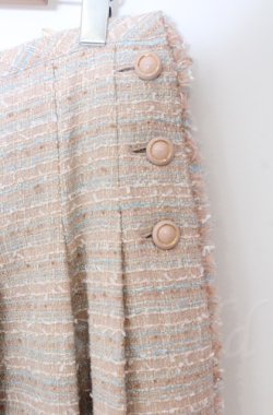 画像2: PINK HOUSE / ファンシーツイードスカート M ピンク O-25-11-24-058-LO-OP-OW-OS