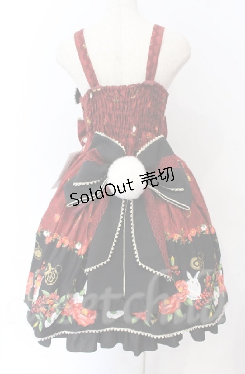 画像6: metamorphose / 風花のゆきうさぎプリーツジャンパースカート  えんじ×クロ O-25-11-24-004-ME-OP-IG-OS (6)